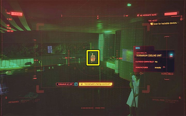 Start scanning other objects in the room - Cyberpunk 2077: Where to lead Flathead? - Puzzle solutions - Cyberpunk 2077 Guide