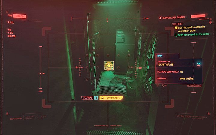 The next section is very simple - identify the nearby ventilation grid and send the bot to it - Cyberpunk 2077: Where to lead Flathead? - Puzzle solutions - Cyberpunk 2077 Guide