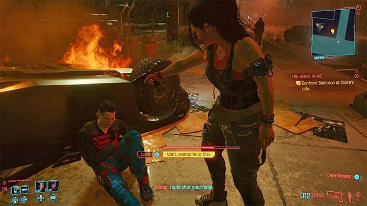 During the final race, you should give up finishing it, but go in pursuit of Sampson instead - Cyberpunk 2077: List of free cars - World Atlas - Cyberpunk 2077 Guide