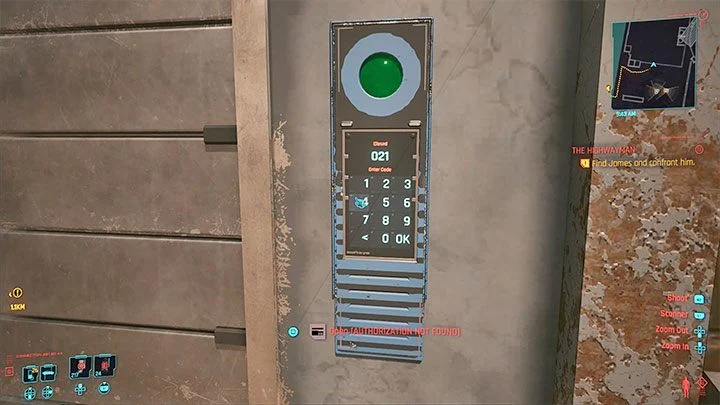 Interact with the keypad to the right of the garage door - Cyberpunk 2077: List of free cars - World Atlas - Cyberpunk 2077 Guide