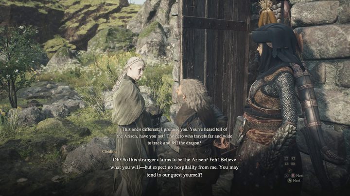 Upon arrival, you will witness a brief argument between the old man and his elven beloved - Cliodhna - Dragons Dogma 2: How to unlock Dwarven Smithing? - Mechanics and Collectibles - Dragons Dogma 2 Guide