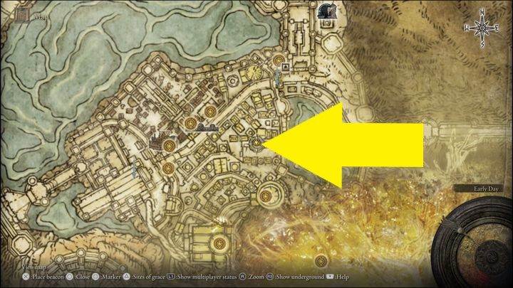 The first is in Leyndell, the Royal Capital , in the area marked by the arrow - Elden Ring: Dung Eater / Blackguard Boggart questline - walkthrough - Quests - Elden Ring Guide