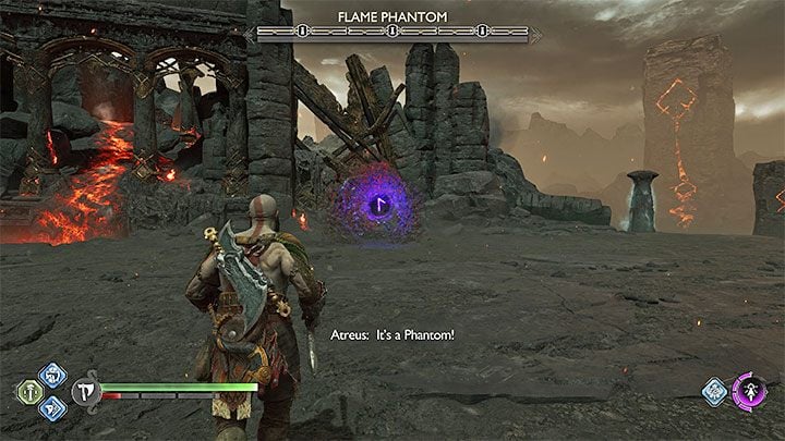 Flame Phantom is a boss from the land of Muspelheim - God of War Ragnarok: How to defeat Flame Phantom? - Bosses - God of War Ragnarok Guide