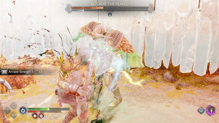 Try to activate Spartan Rage at least once during the encounter - God of War Ragnarok: How to defeat the Beigadr the Feared berserker boss? - Berserkers - God of War Ragnarok Guide