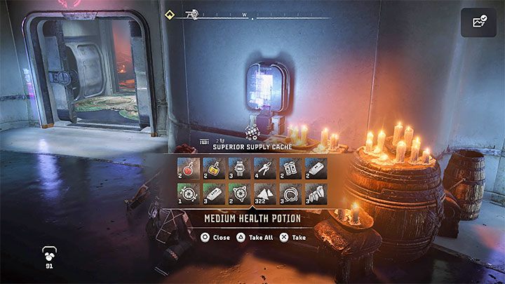 The Base features one more useful object: a supply crate - Horizon Forbidden West: The Base - unlocking, main rooms - Basics - Horizon Forbidden West Guide