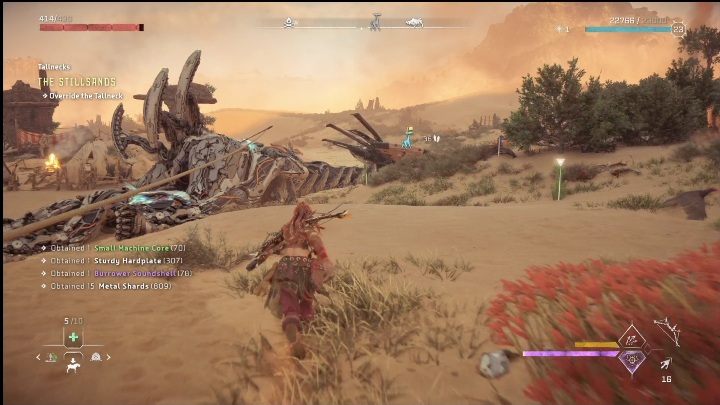 You will get on the knocked down Giraffe without any problem - Horizon Forbidden West: Tallneck (The Stillsands) - location - Stillsands - Horizon Forbidden West Guide