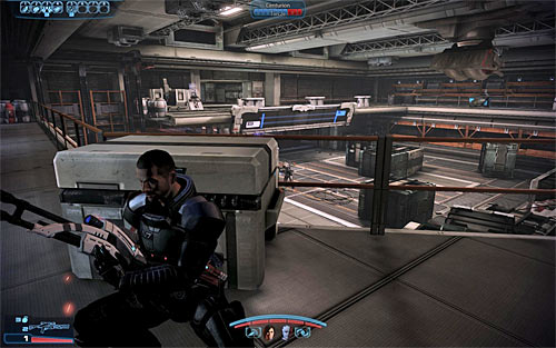 As you wait for the Cerberus forces to arrive, the game will offer you to test the option to give orders to your party members and if you havent used it until now, its worth to do it now and send your subordinates (Q and E) behind the marked crates - Mass Effect 3: Priority, Mars - walkthrough - Main Missions - Mass Effect 3 Guide