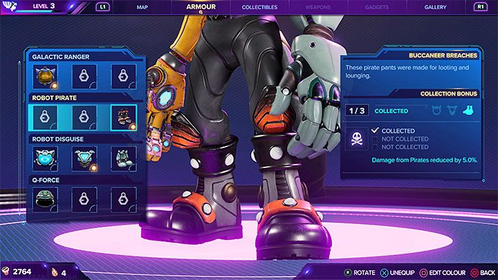 The rewards for winning the round are Robot Pirate Boots (reduces the received from pirates) - Ratchet & Clank Rift Apart: Arena, Bronze Cup - walkthrough, all fights - Scarst Debris Cloud - Ratchet & Clank Rift Apart Guide