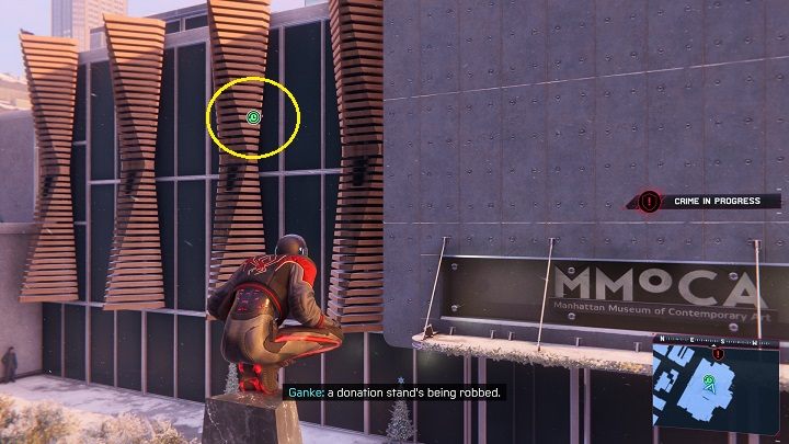 The capsule from Central Park is located on the museum building - Spider-Man Miles Morales: Time capsules - all locations, list - Collectibles - Spider-Man Miles Morales Guide