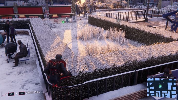 The third capsule is in a small park, on the border with Greenwich - Spider-Man Miles Morales: Time capsules - all locations, list - Collectibles - Spider-Man Miles Morales Guide