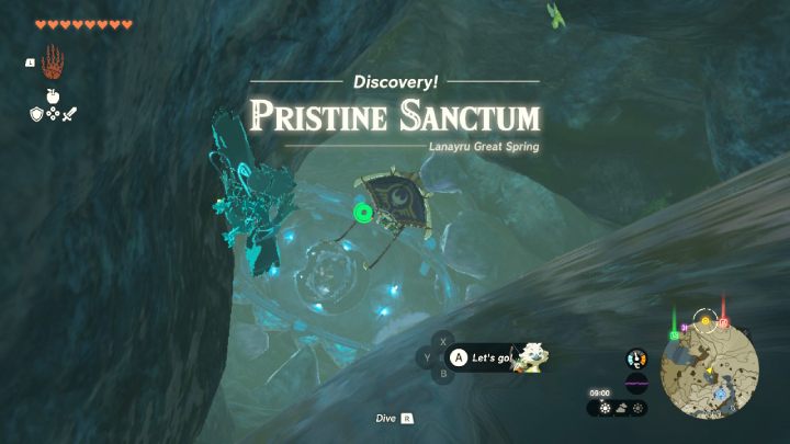 Pristine Sanctum is near Lulu Lake, between Mipha Court and Mikau Lake - Zelda TotK: Sidon of the Zora - Walkthrough - Zelda Tears of the Kingdom Guide