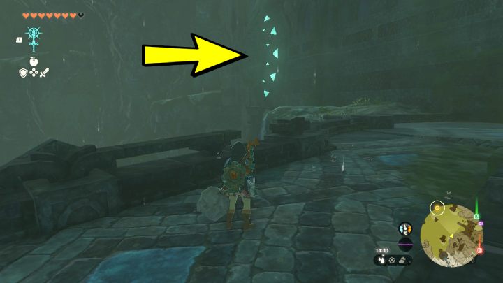 The last hole is located in the northern part of the room - Zelda TotK: Sidon of the Zora - Walkthrough - Zelda Tears of the Kingdom Guide