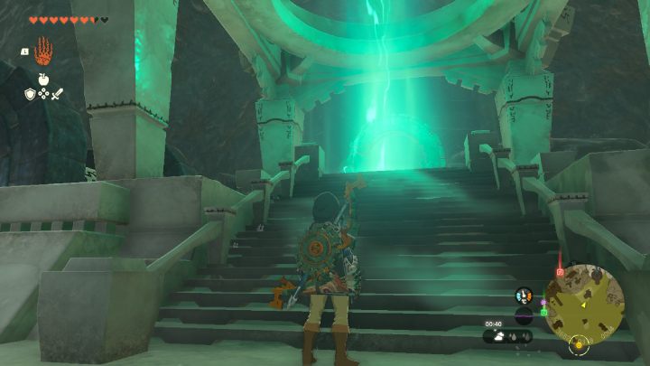 Swim up to the stairs in the middle of the room and interact with the altar - Zelda TotK: Sidon of the Zora - Walkthrough - Zelda Tears of the Kingdom Guide