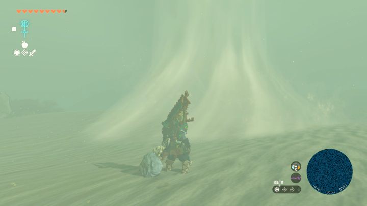 If you come across an air vortex along the way, jump into it and open your glider - Zelda TotK: Riju of Gerudo Town - walkthrough - Walkthrough - Zelda Tears of the Kingdom Guide