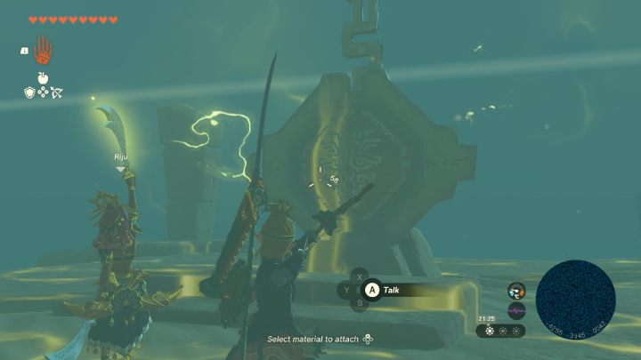 A triangle created of light will be completed - go to the middle of it and activate Riju's ability - Zelda TotK: Riju of Gerudo Town - walkthrough - Walkthrough - Zelda Tears of the Kingdom Guide