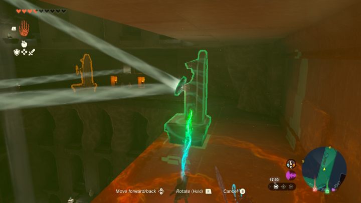 Move the north-western statue so the light reflects up and hits the green area on level 6F - Zelda TotK: Riju of Gerudo Town - walkthrough - Walkthrough - Zelda Tears of the Kingdom Guide