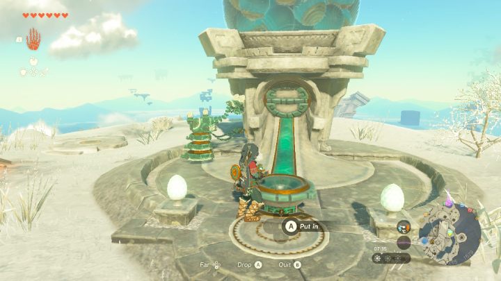 Use the Device Dispenser and throw in some Zonai Charges as well as other items that you got from defeating the robots - Zelda TotK: how to use Wing? - FAQ - Zelda Tears of the Kingdom Guide