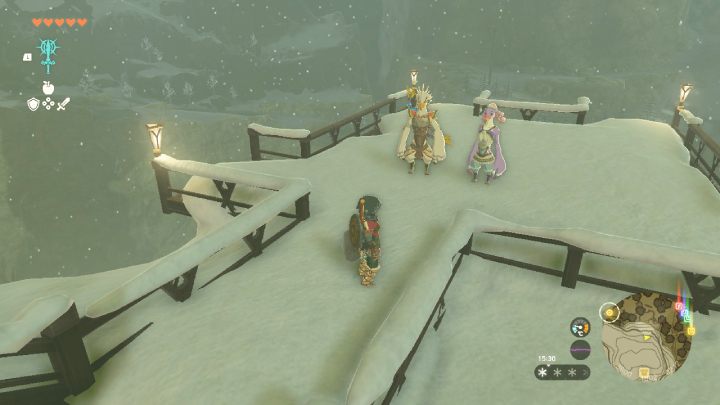 Talk to Tulin and his parents at the viewpoint in Rito Village - Zelda TotK: Tulin of Rito Village - Walkthrough - Zelda Tears of the Kingdom Guide