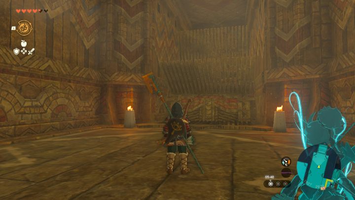 Turn right and use Recall on the rotating device to go to the other side - Zelda TotK: Tulin of Rito Village - Walkthrough - Zelda Tears of the Kingdom Guide