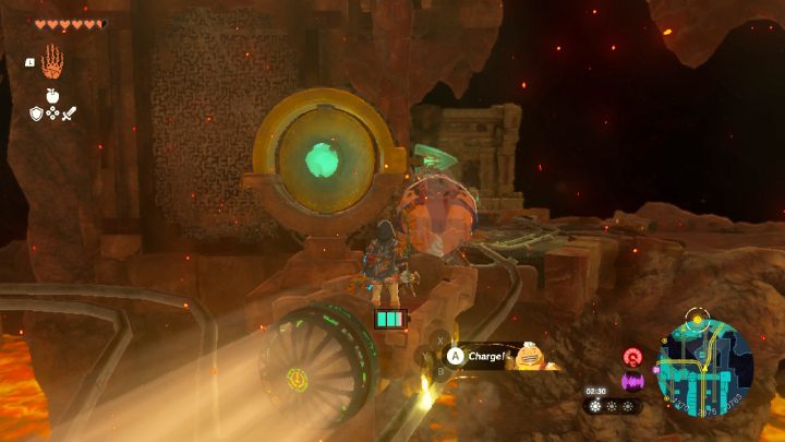 Switch the railcars and travel to the northern part of Fire Temple - Zelda TotK: Yunobo of Goron City - Walkthrough - Zelda Tears of the Kingdom Guide