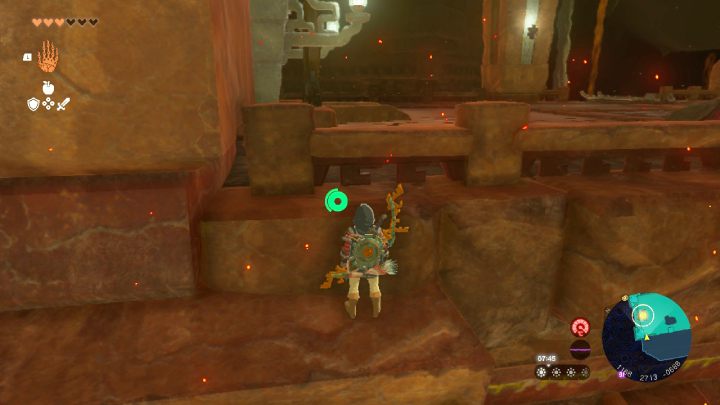 Reach the outer wall of the room and start climbing up - Zelda TotK: Yunobo of Goron City - Walkthrough - Zelda Tears of the Kingdom Guide