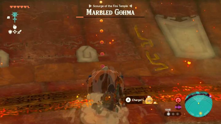 The monster will attach to the ceiling - Zelda TotK: Yunobo of Goron City - Walkthrough - Zelda Tears of the Kingdom Guide