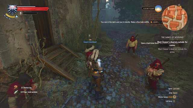 To attack the casino, talk with Cleavers group of dwarves. - The Witcher 3 Wild Hunt: Get Junior - walkthrough - Free City of Novigrad - The Witcher 3 Wild Hunt Guide