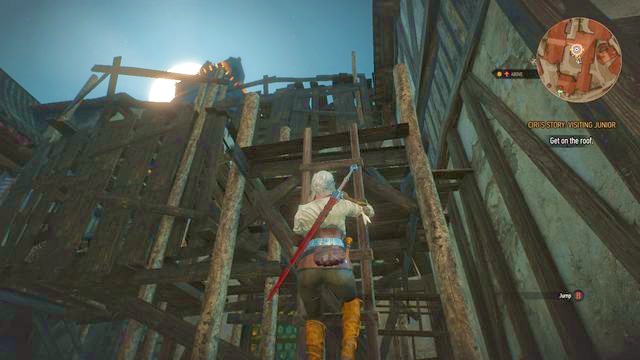 By using the ladder you will reach the roof - The Witcher 3 Wild Hunt: Get Junior - walkthrough - Free City of Novigrad - The Witcher 3 Wild Hunt Guide