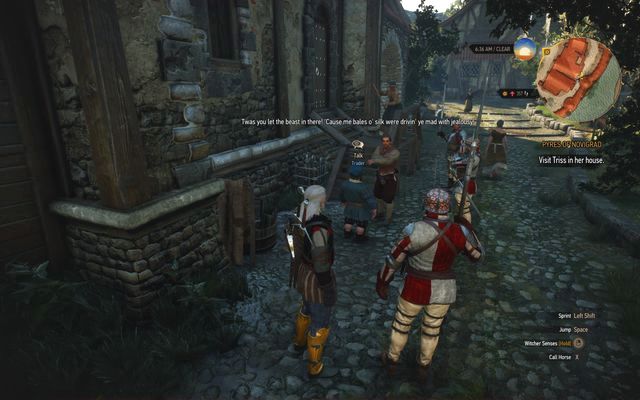 You will see owners and guards quarrelling in front of the warehouse - The Witcher 3 Wild Hunt: Side quests, Free City of Novigrad - walkthrough - Free City of Novigrad - The Witcher 3 Wild Hunt Guide