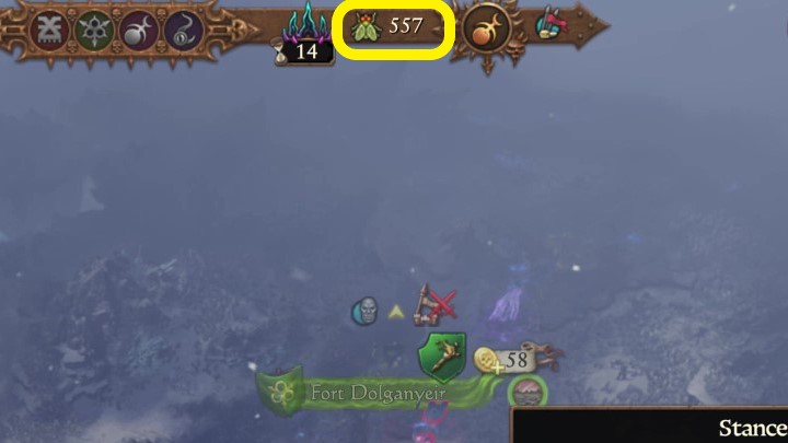 Its current amount is displayed in the upper middle part of the screen - Total War Warhammer 3: Nurgle - unique mechanics - Nurgle - Total War Warhammer 3 Guide