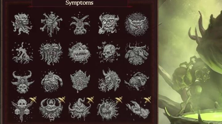 The Symptoms are visible below - Total War Warhammer 3: Nurgle - unique mechanics - Nurgle - Total War Warhammer 3 Guide